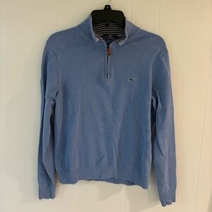 Vineyard Vines Men's Light Blue Quarter-Zip Sweater